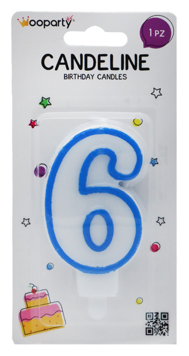 Candelina n.6 azzurro 8.5cm