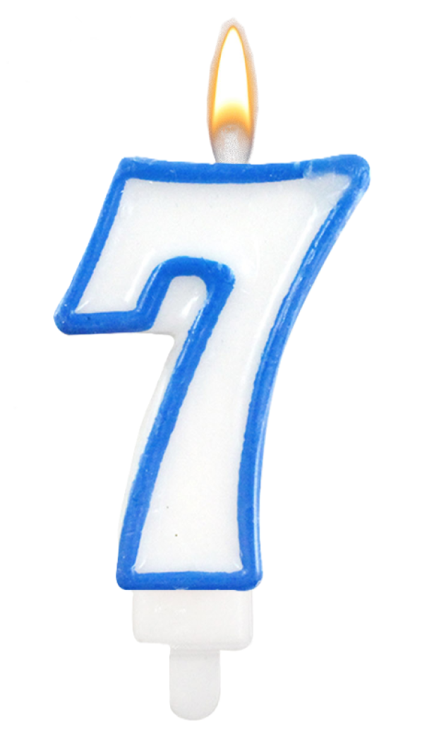 Candelina n.7 azzurro 8.5cm