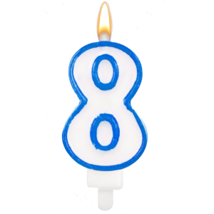 Candelina n.8 azzurro 8.5cm