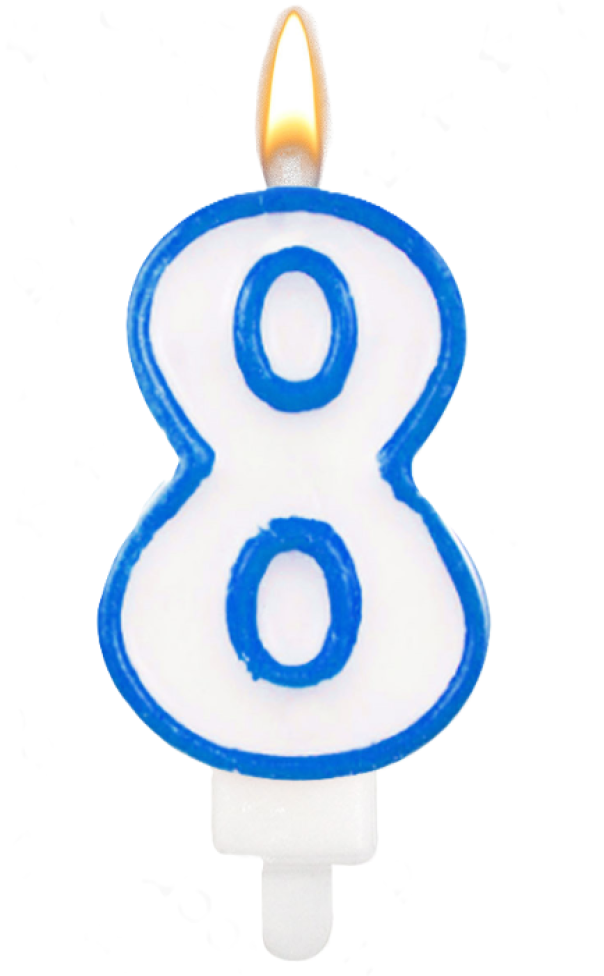 Candelina n.8 azzurro 8.5cm