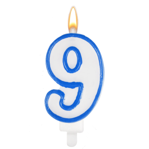 Candelina n.9 azzurro 8.5cm