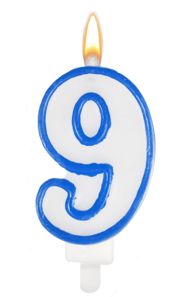 Candelina n.9 azzurro 8.5cm
