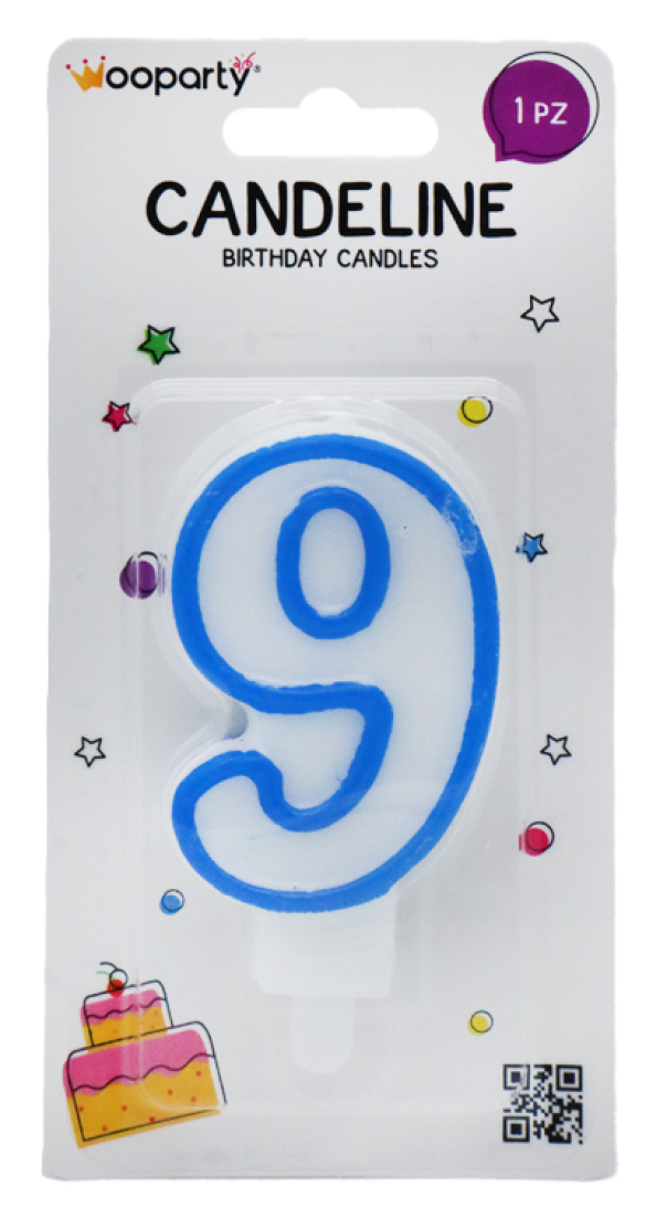 Candelina n.9 azzurro 8.5cm