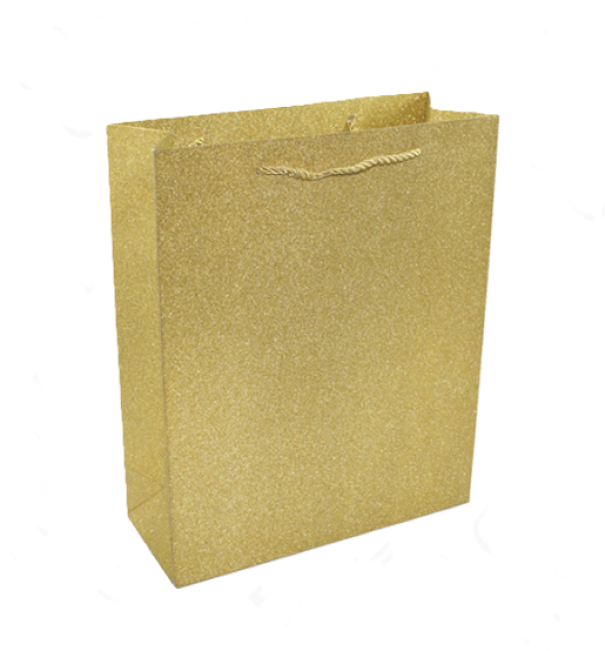 Busta regalo oro glitter 12pz. 18x23x8cm tg.S 