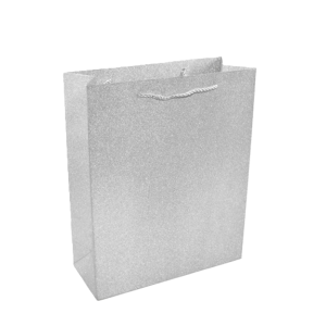 Busta regalo argento glitter 12pz. 14x17x7cm tg.xs
