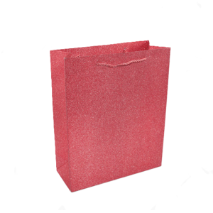 Busta regalo rosso glitter 12pz. 14x17x7cm tg.xs
