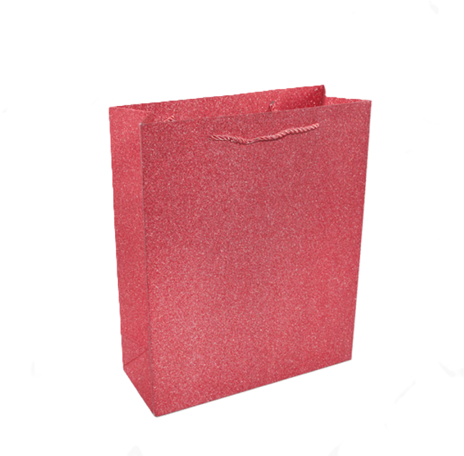 Busta regalo rosso glitter 12pz. 14x17x7cm tg.xs