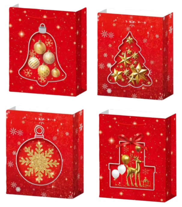 Buste natalizie assortite 12pz. 11x13.5x6.5cm tg.XS