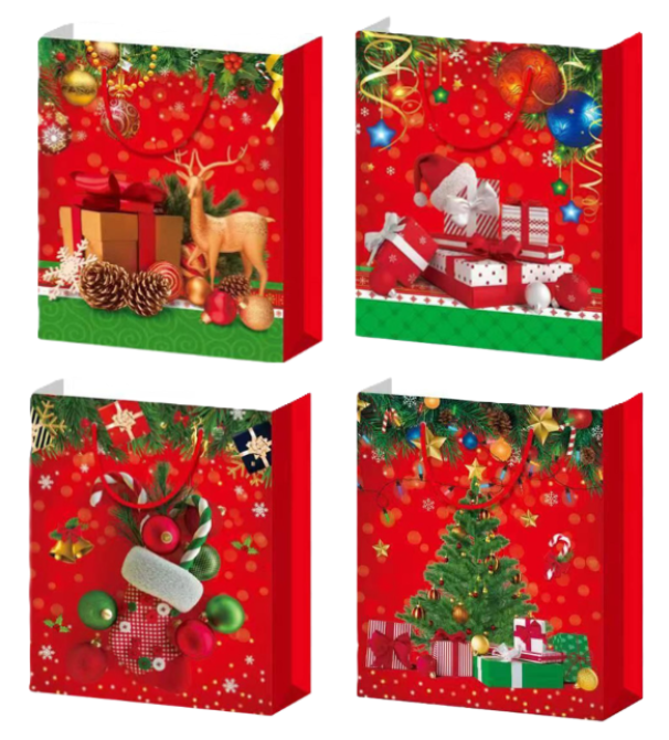 Buste natalizie assortite 12pz. 11x13.5x6.5 cm tg.XS