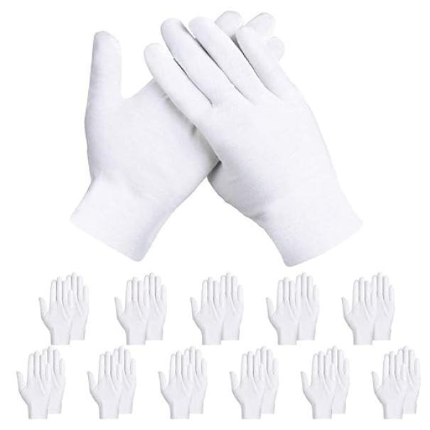 Guanti in cotone bianco taglia M confezione da 12 paia