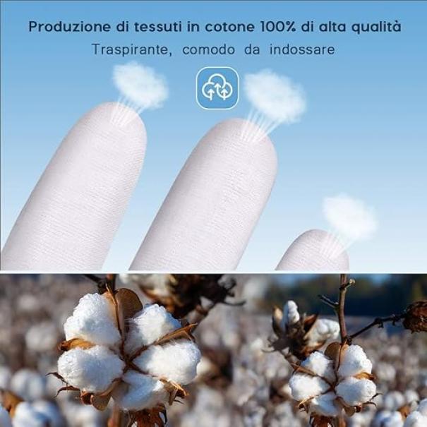 Guanti in cotone bianco taglia M confezione da 12 paia