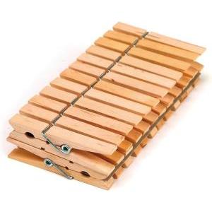 24 mollette per bucato in legno, sostenibili, ecologiche, 9 cm