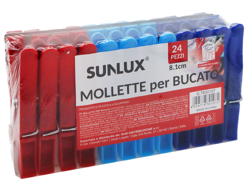 Mollette per bucato in plastica 24 pezzi