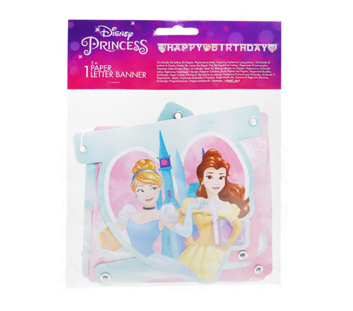 Festone in carta Happy Birthday Princess 11cm x 2 mt