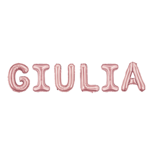Palloncini nome giulia, kit scritto con lettere rosa altezza 35cm