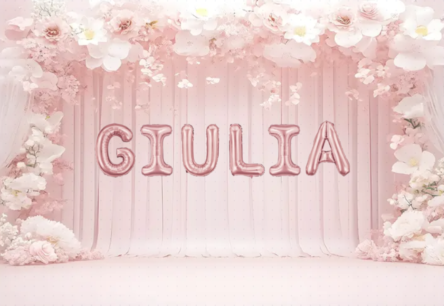 wooparty palloncini nome giulia, kit scritto con lettere rosa altezza 35cm - foto 2