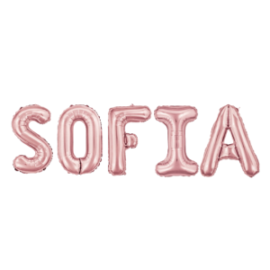 Palloncini nome sofia, kit scritto con lettere rosa altezza 35cm