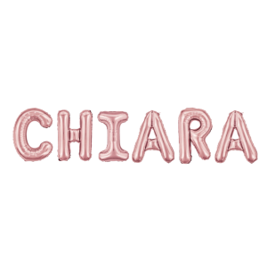 Palloncini nome chiara, kit scritto con lettere rosa altezza 35cm