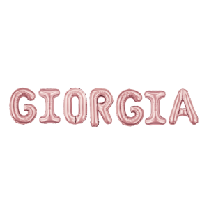 Palloncini nome giorgia, kit scritto con lettere rosa altezza 35cm