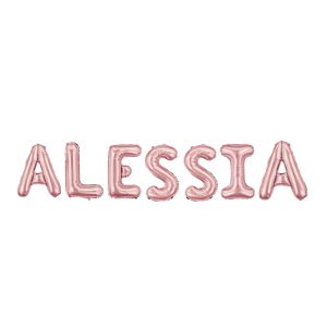 Palloncini nome alessia, kit scritto con lettere rosa altezza 35cm