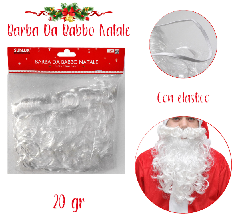 Barba da Babbo Natale con elastico 20gr
