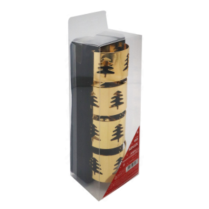 Anelli portatovaglioli di natale abete oro 4cm conf. 4 pezzi