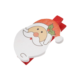 Mollettine di legno natalizie 6pz – design babbo natale, perfette per decorazioni, biglietti e regali