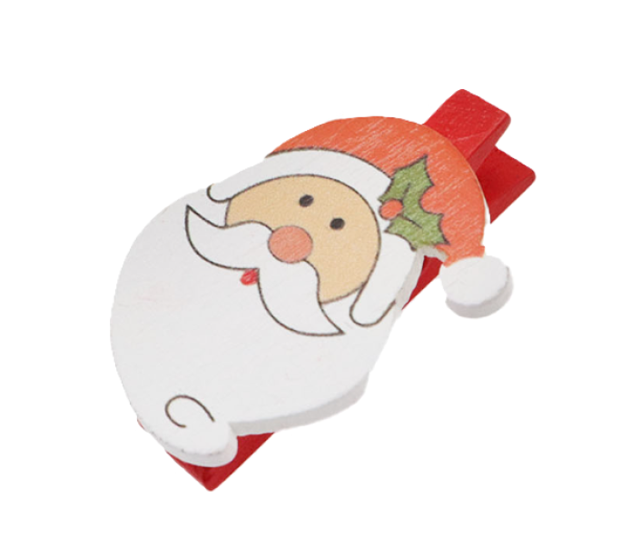 Mollettine di Legno Natalizie 6pz u2013 Design Babbo Natale, Perfette per Decorazioni, Biglietti e Regali