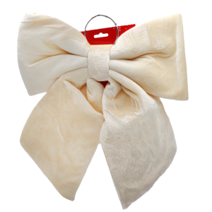 Fiocco natalizio beige c/anello 34x40cm