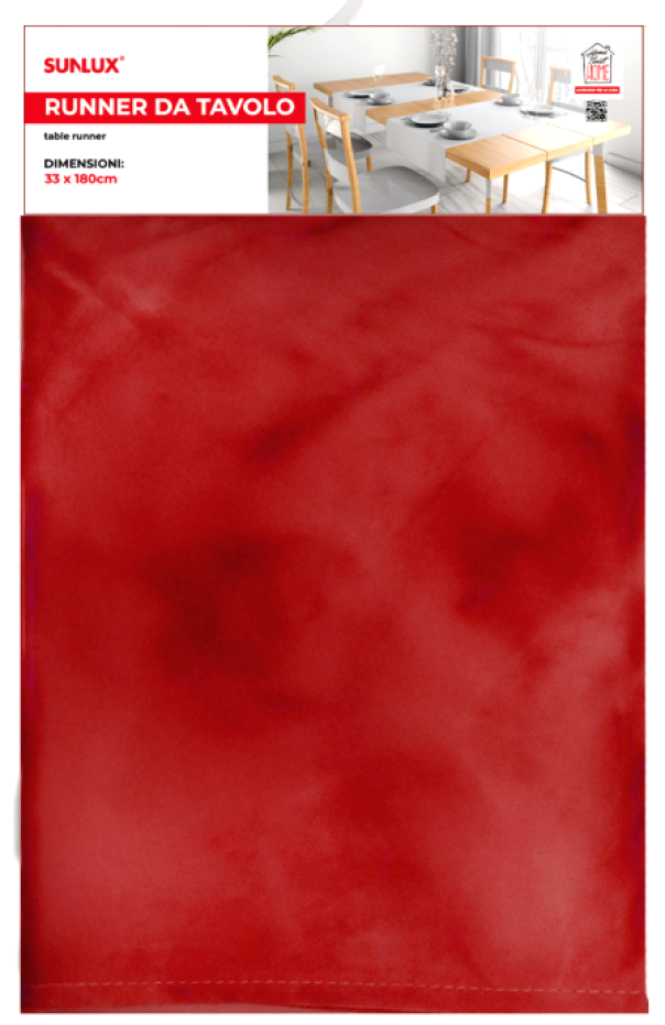 Runner da tavolo velluto rosso 33x108cm