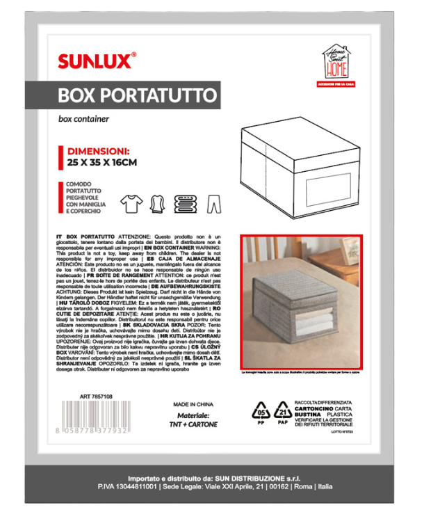 Organizer box portatutto c/maniglia 25x35x16cm