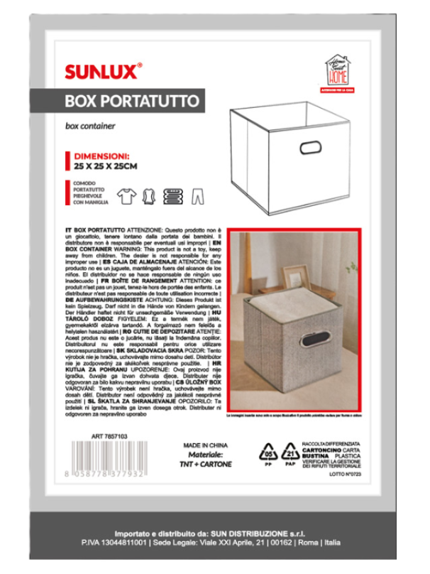 Box portatutto 25x25x25cm c/maniglia