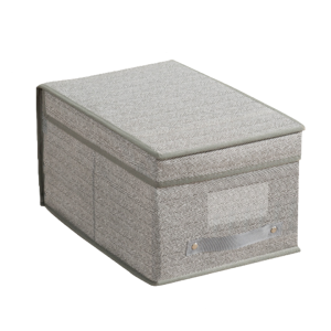 Organizer box portatutto in tnt con coperchio e maniglia 18x33x15 cm – scatola pieghevole salvaspazio per armadio e casa, ideale per abbigliamento, accessori e oggetti vari