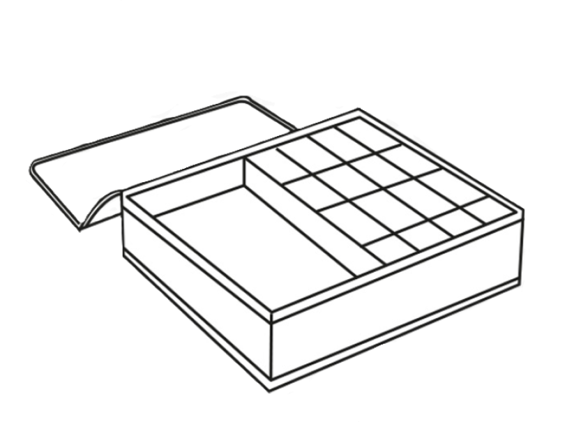 Organizer box portatutto intimo 13 div. 32x28x11cm