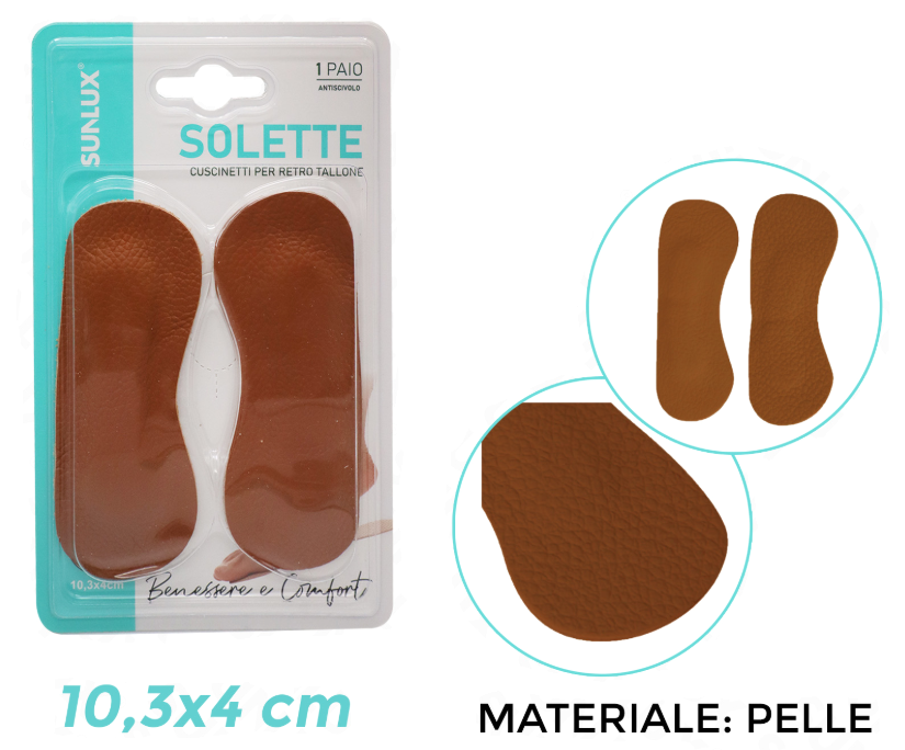 Cuscinetti per retro tallone in pelle 4 pezzi/2 paia