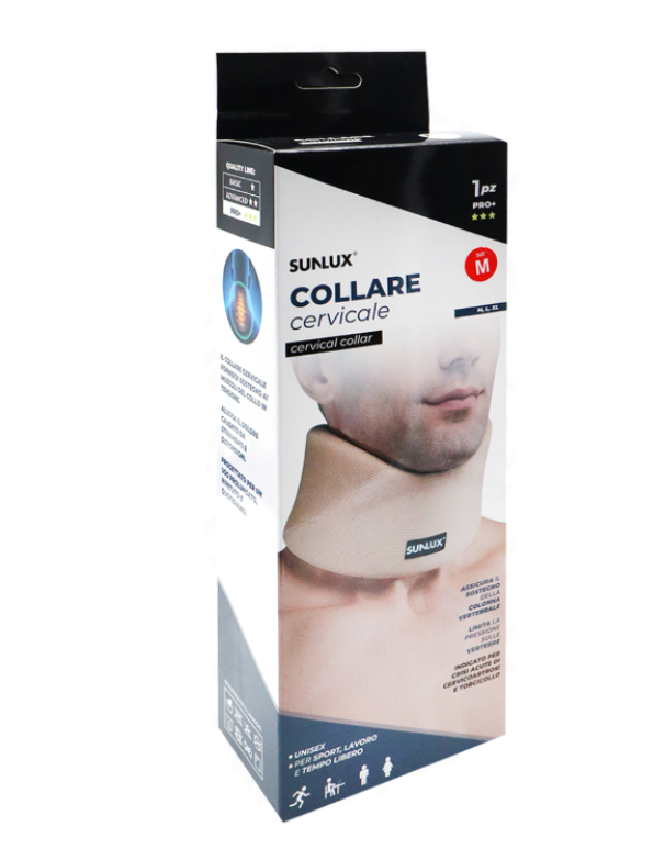 Collare Cervicale Pro+ Sunlux u2013 Tutore Collo Regolabile per Dolori Cervicali, Colpo di Frusta e Supporto Posturale u2013 1 Pezzo