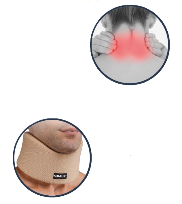 Collare Cervicale Pro+ Sunlux u2013 Tutore Collo Regolabile per Dolori Cervicali, Colpo di Frusta e Supporto Posturale u2013 1 Pezzo