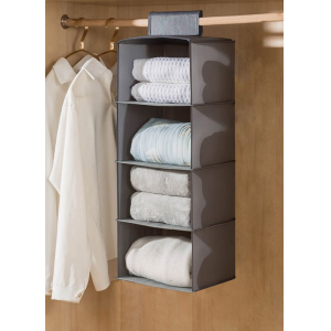 Organizer a 4 ripiani grigio 30x30x80 cm – scaffale salvaspazio multiuso per casa, ufficio, bagno o camera – struttura leggera e robusta