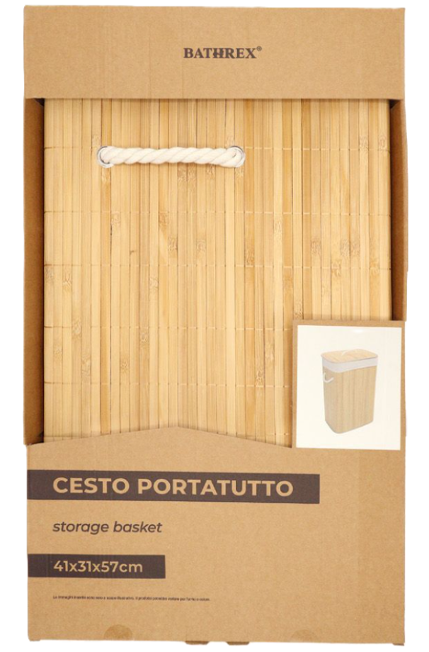 Cesto portatutto bamboo 41x31x57cm