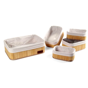 Set 5 cestini bamboo portatutto