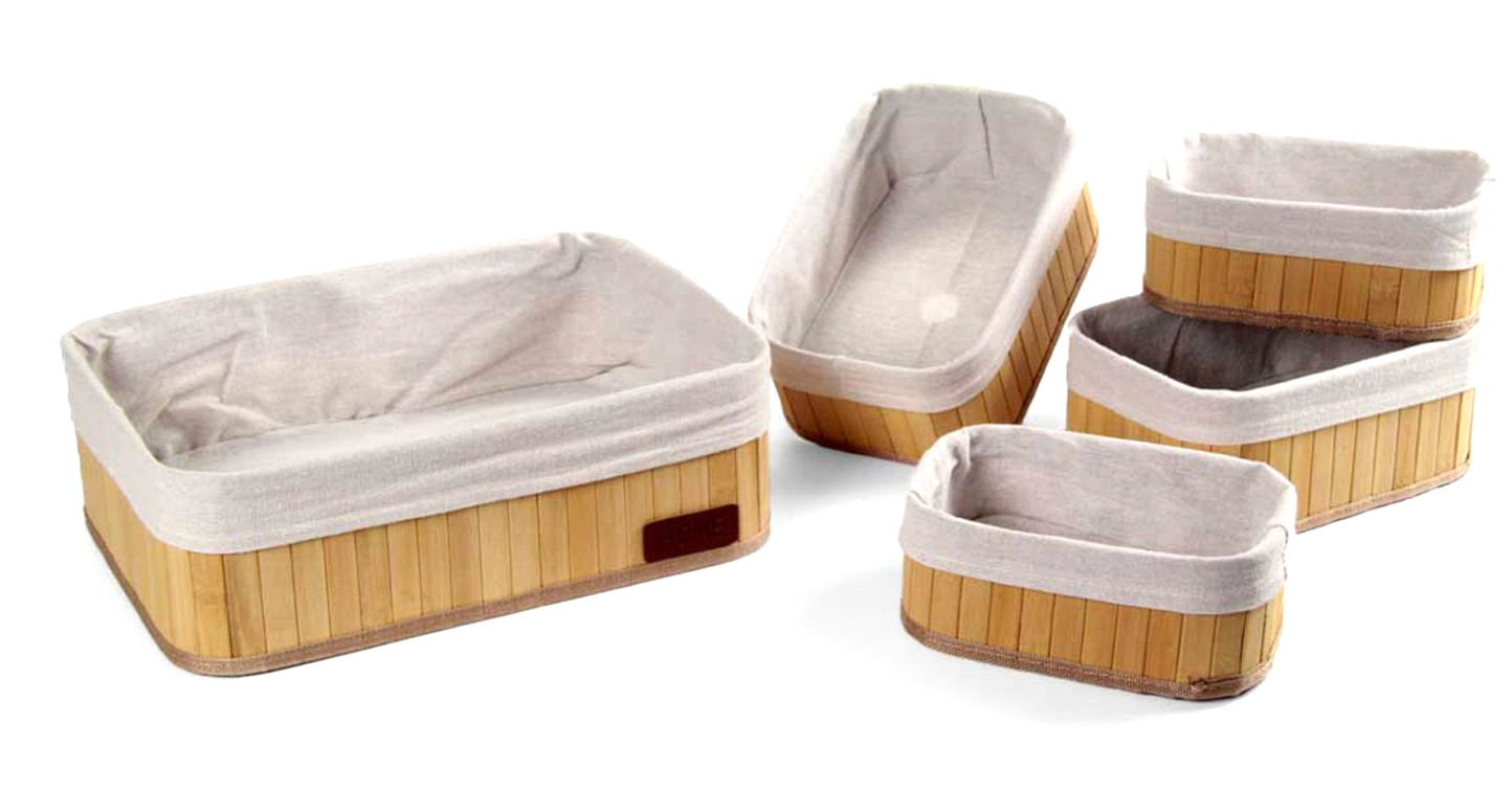 Set 5 cestini bamboo