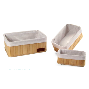 Set 3 cestini bamboo portatutto