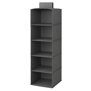 Organizer a 5 ripiani grigio 30x30x100 cm – scaffale salvaspazio multiuso per casa, ufficio, bagno o camera – struttura leggera e robusta