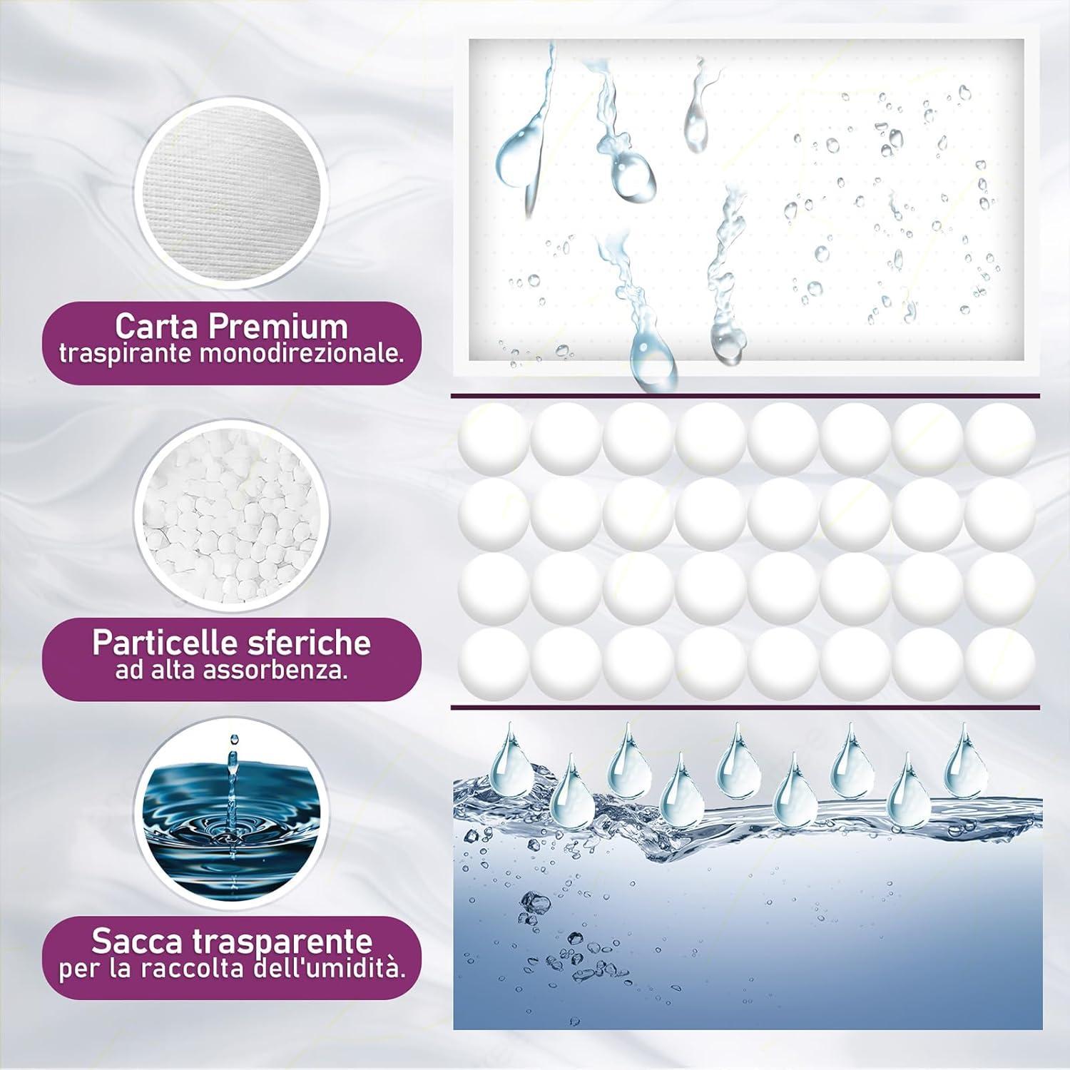 Set 3 Deumidificatore con Appendino 2 in 1 IRGE, Anti-Umiditu00e0 e Anti-Odore, Capacitu00e0 500 ml, Ideale per Armadi e Ambienti Domestici, Fragranza Lavanda