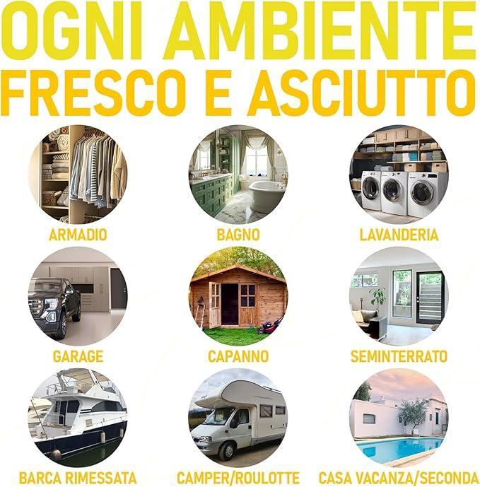 Set 3 Deumidificatore con Appendino 2 in 1 IRGE, Anti-Umiditu00e0 e Anti-Odore, Capacitu00e0 500 ml, Ideale per Armadi e Ambienti Domestici, Fragranza Vaniglia