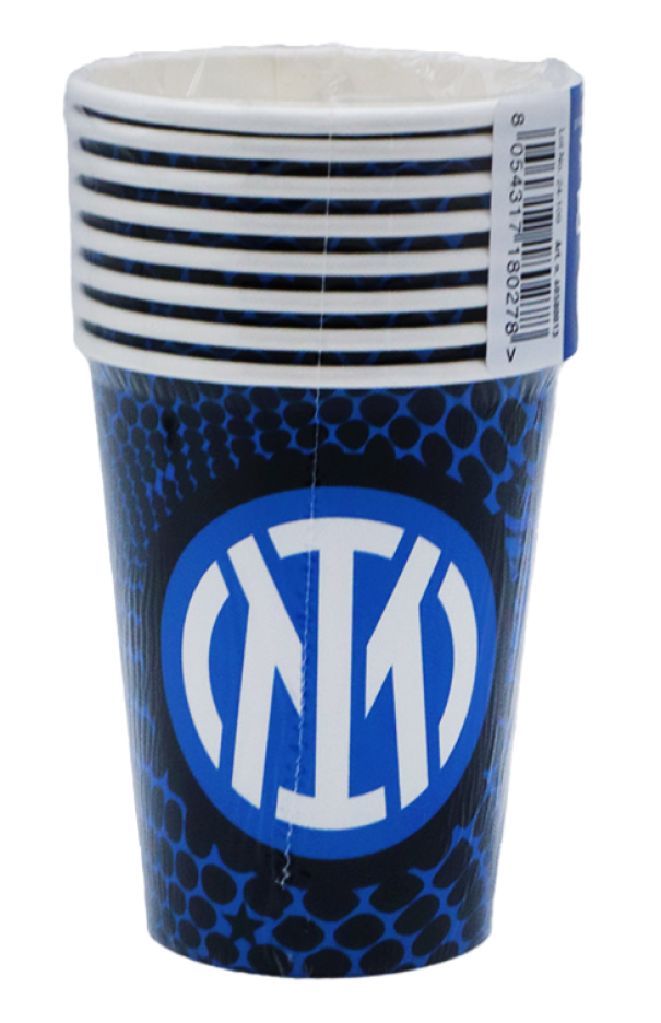 Bicchieri in carta Inter 8pz 250ml Bicchieri in carta Inter 8pz 250ml