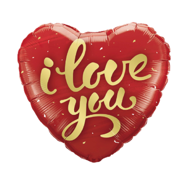Palloncino a cuore rosso I Love You 45cm oro