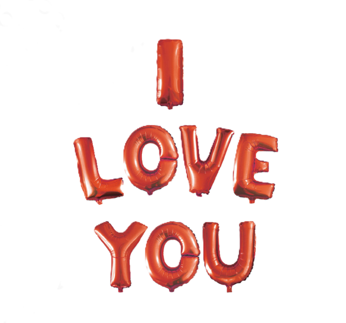 Palloncino I Love You rosso metal 35cm