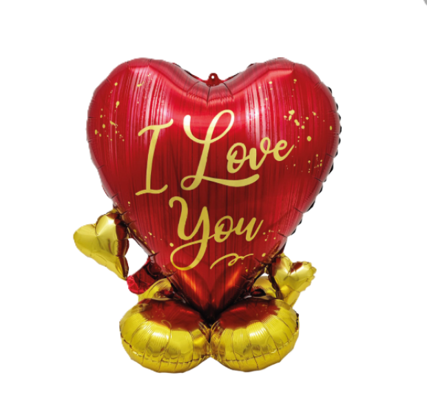 Palloncino a cuore Metal Love rosso 46x53cm