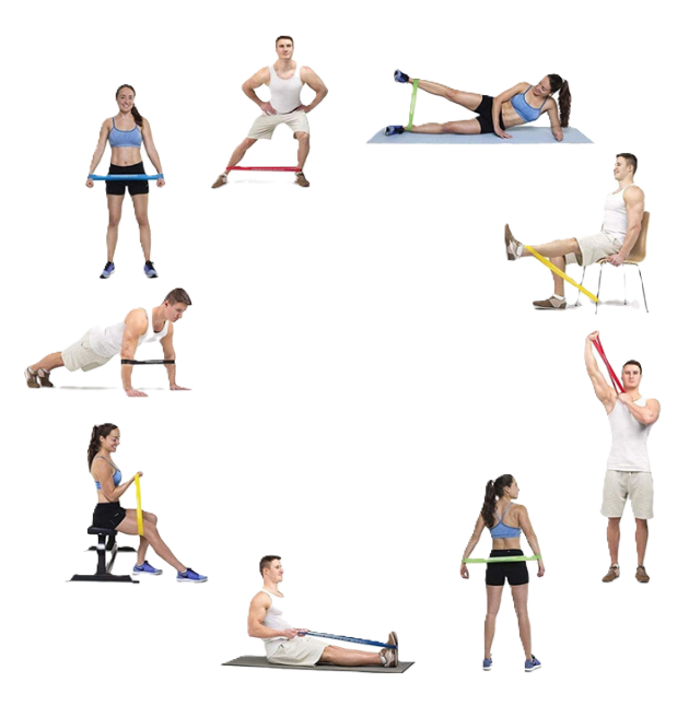 Elastici fitness 5pz da light a heavy